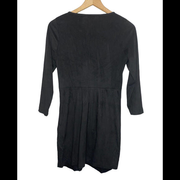 Jack By Bb Dakota Black Mini Dress Faux Leather Size Small - Picture 3 of 8